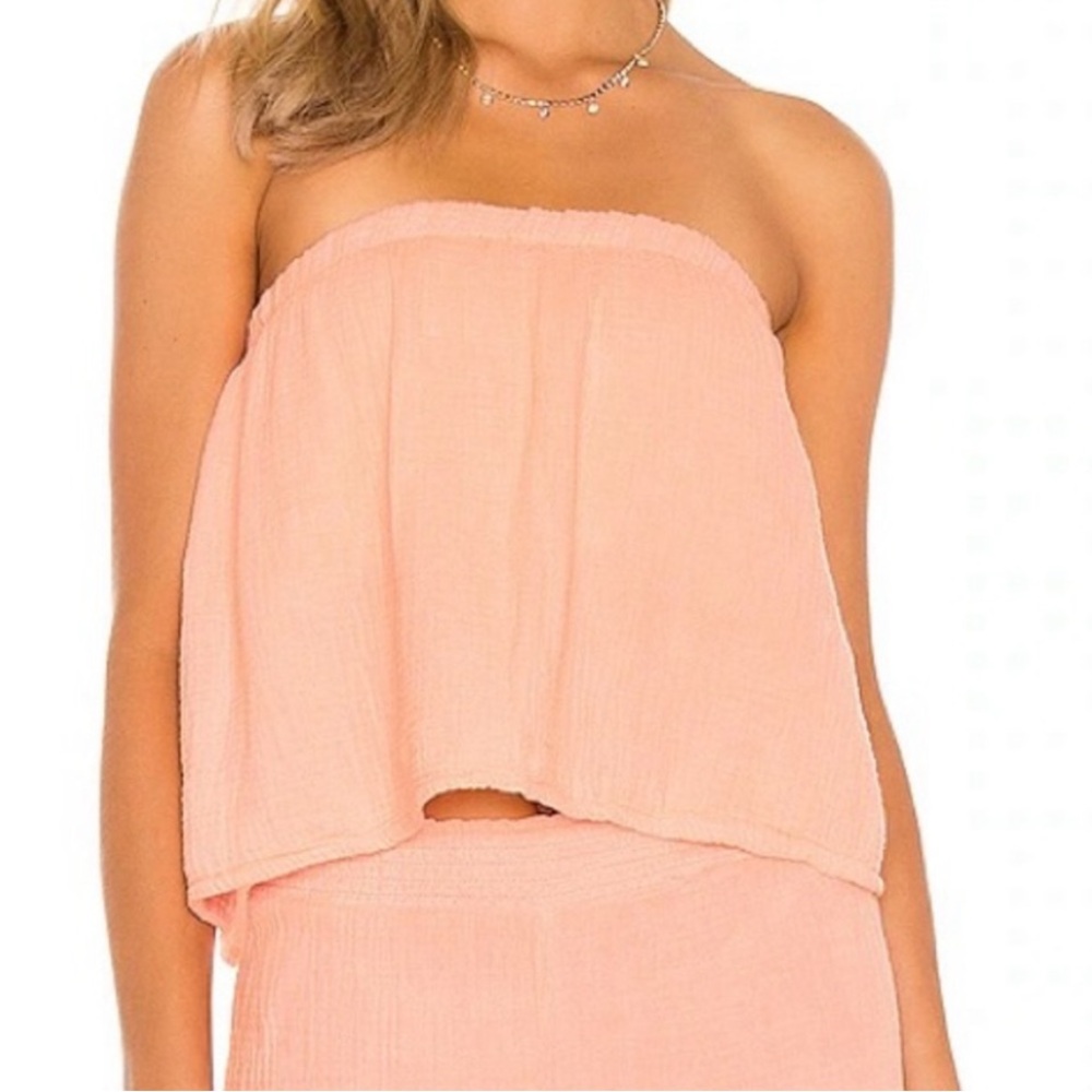 Beach Gauze Strapless Top